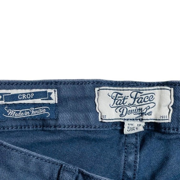 🍀 FAT FACE denim navy blue cropped jeans women’s size 6 - Picture 3 of 8